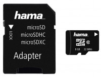 Hama microSDHC 8GB Class 10 + Adapter