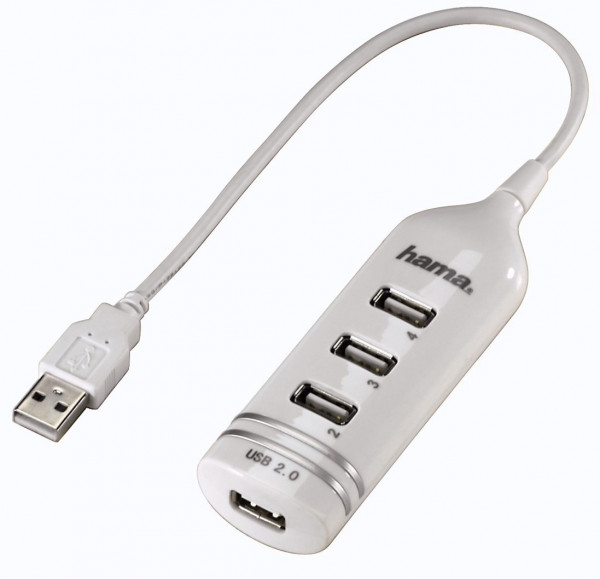 Hama USB 2.0 HUB 1:4 bus-powered,white (039788)